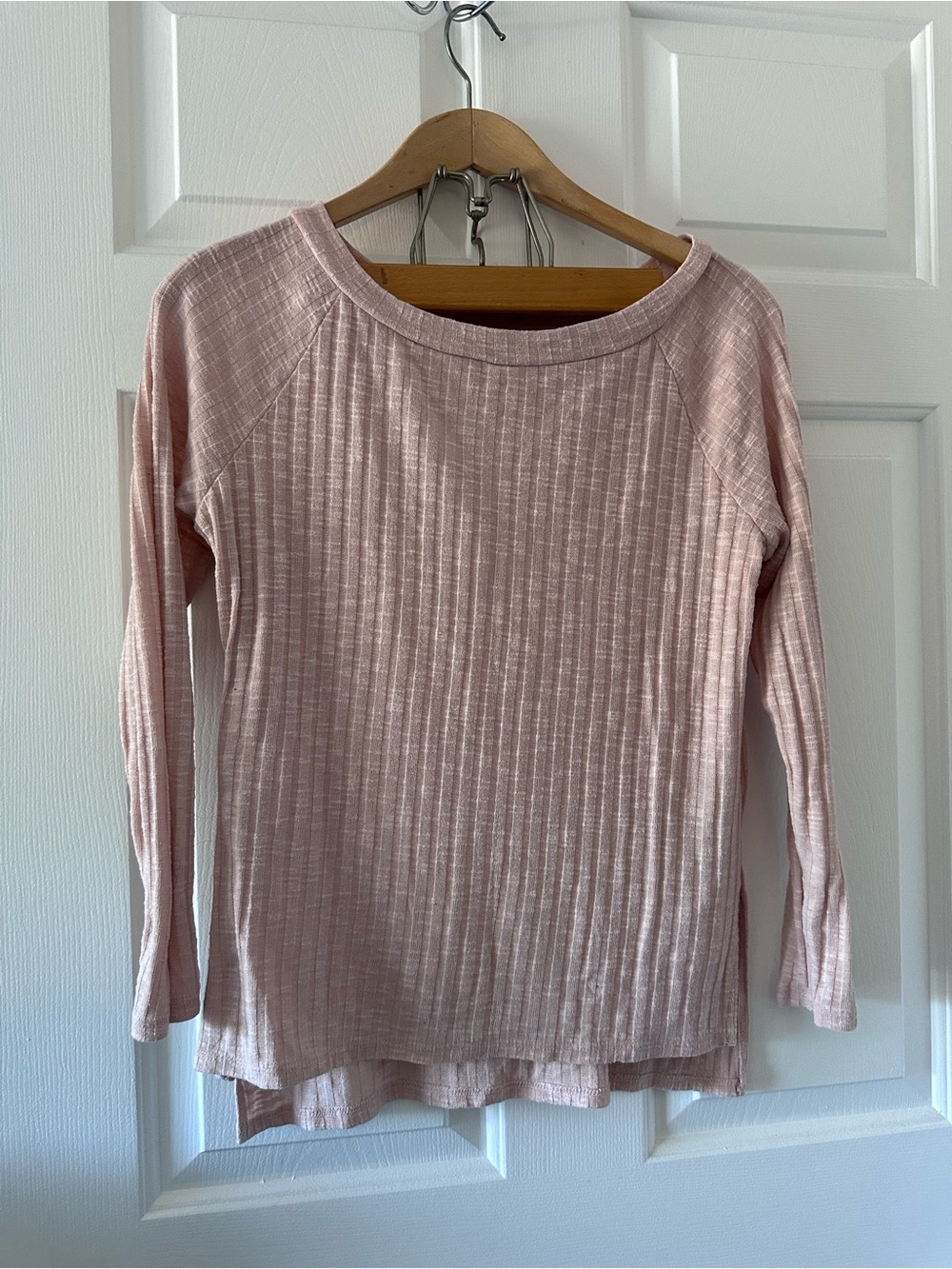 Wallflower Dusty Pink Ribbed Knit Top